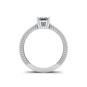 Diamantring im orientalischen Stil im Prinzessschliff mit Pavé - Foto 1