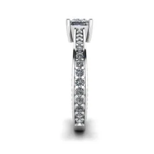 Diamantring im orientalischen Stil im Prinzessschliff mit Pavé - Foto 2