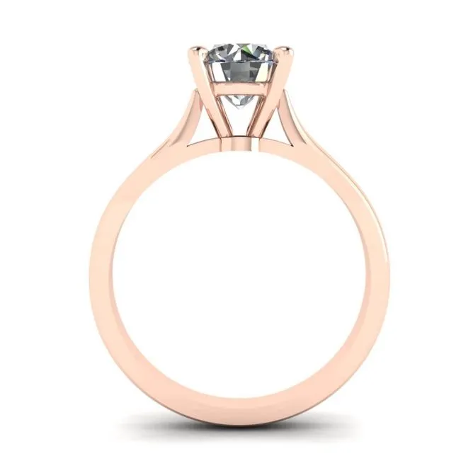 Klassischer Diamantring mit einem Diamanten in Roségold - Foto 1