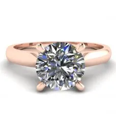 Klassischer Diamantring mit einem Diamanten in Roségold
