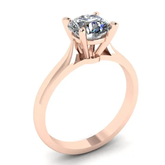 Klassischer Diamantring mit einem Diamanten in Roségold - Foto 3