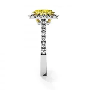 1,13 ct ovaler gelber Diamantring mit Diamant-Halo - Foto 3