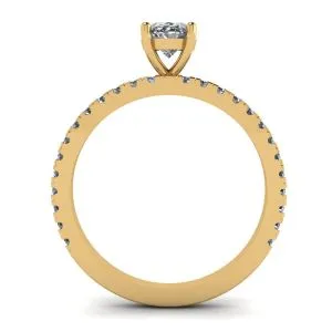 Ovaler Diamantring mit Pavé-Pavé in Gelbgold - Foto 1