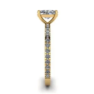 Ovaler Diamantring mit Pavé-Pavé in Gelbgold - Foto 2