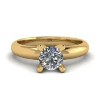 Solitär-Diamantring in V-Form aus Gelbgold