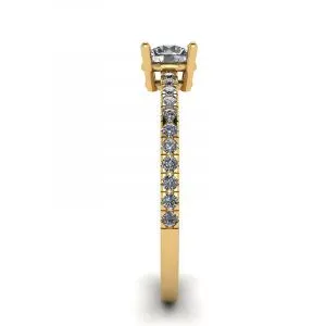 Seitlicher Pavé-Ring mit weißem Diamant, 18 Karat Gelbgold - Foto 2