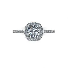 Runder Diamantring im Kissenstil