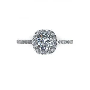 Runder Diamantring im Kissenstil