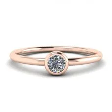 Runder kleiner Diamantring La Promesse aus Roségold