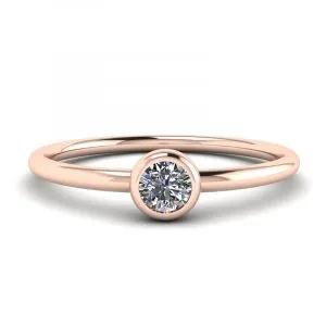 Runder kleiner Diamantring La Promesse aus Roségold