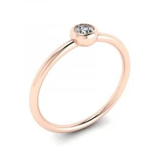 Runder kleiner Diamantring La Promesse aus Roségold - Foto 3