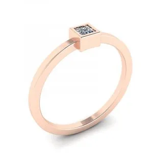 Kleiner Ring mit Prinzessinnendiamant La Promesse aus Roségold - Foto 3