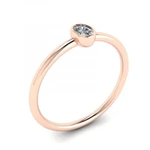 Ovaler kleiner Diamantring La Promesse aus Roségold - Foto 3