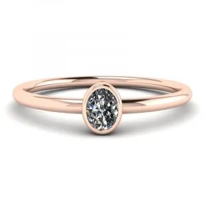 Ovaler kleiner Diamantring La Promesse aus Roségold