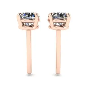 Perfekte runde Diamant-Ohrstecker aus Roségold - Foto 1