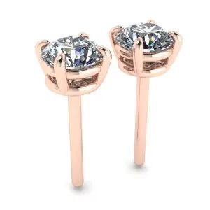 Perfekte runde Diamant-Ohrstecker aus Roségold - Foto 2