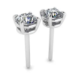 Perfekte runde Diamant-Ohrstecker aus Weißgold - Foto 2