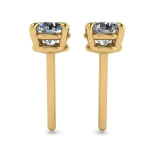 Perfekte runde Diamant-Ohrstecker aus Gelbgold - Foto 1