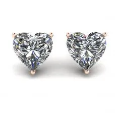 Herzförmige Diamant-Ohrstecker aus Roségold