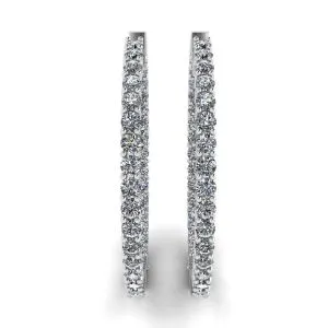 Dünne Creolen mit Diamanten - Foto 2