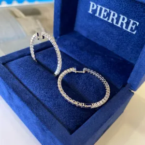 Dünne Creolen mit Diamanten - Foto 4