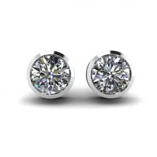 Runde Diamant-Ohrstecker aus Weißgold