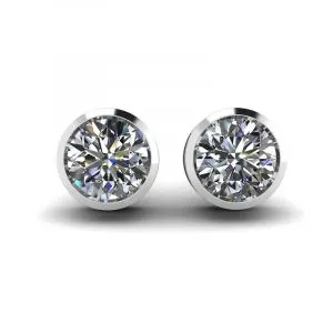 Runde Diamant-Ohrstecker aus Weißgold
