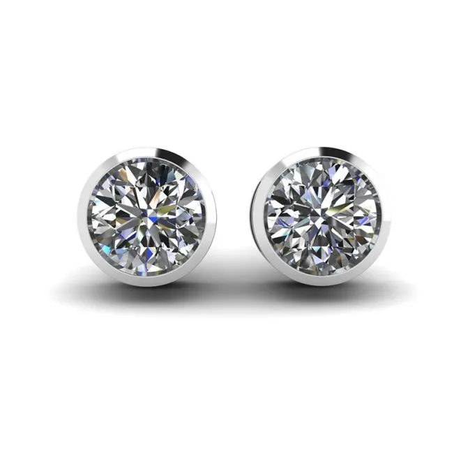 Runde Diamant-Ohrstecker aus Weißgold