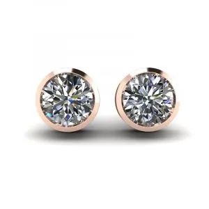Runde Diamant-Ohrstecker aus Roségold