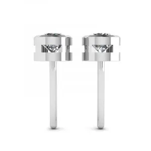 Runde Diamant-Ohrstecker aus Weißgold - Foto 1
