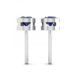 Klassische blaue Saphir-Ohrstecker aus Weißgold - Foto 2