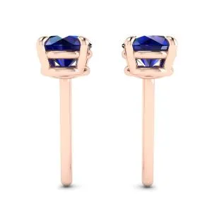 Klassische blaue Saphir-Ohrstecker aus Roségold - Foto 1