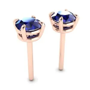 Klassische blaue Saphir-Ohrstecker aus Roségold - Foto 2