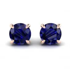 Klassische blaue Saphir-Ohrstecker aus Roségold