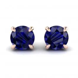 Klassische blaue Saphir-Ohrstecker aus Roségold