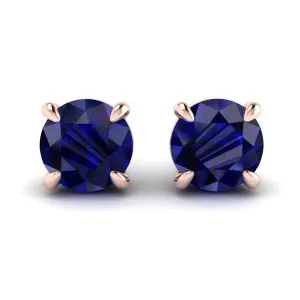 Klassische blaue Saphir-Ohrstecker aus Roségold