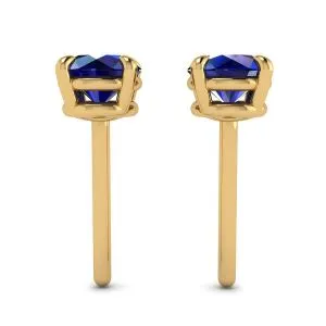 Klassische blaue Saphir-Ohrstecker aus Gelbgold - Foto 1