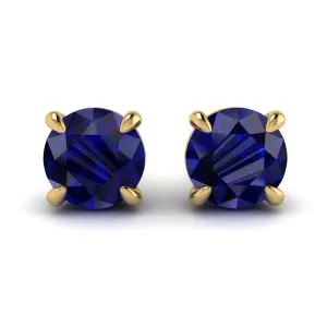 Klassische blaue Saphir-Ohrstecker aus Gelbgold