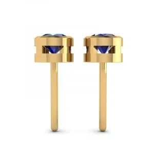 Saphir-Ohrstecker aus Gelbgold - Foto 1