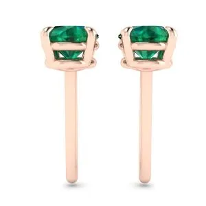 Klassische Smaragd-Ohrstecker aus Roségold - Foto 1