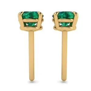 Klassische Smaragd-Ohrstecker aus Gelbgold - Foto 1