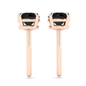 5 mm schwarze Diamant-Ohrstecker aus Roségold - Foto 1