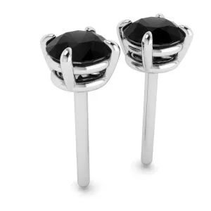 5 mm schwarze Diamant-Ohrstecker - Foto 2