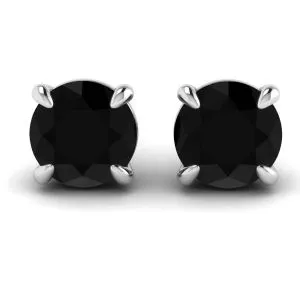 5 mm schwarze Diamant-Ohrstecker