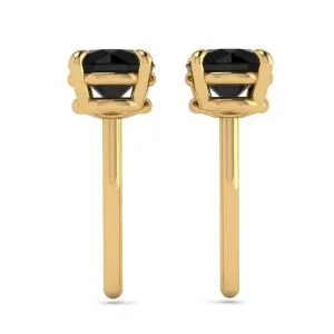 5 mm schwarze Diamant-Ohrstecker aus Gelbgold - Foto 1