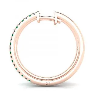 Diamant- und Smaragd-Creolen aus Roségold - Foto 1