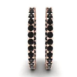 Schwarze Diamant-Creolen aus Roségold - Foto 2