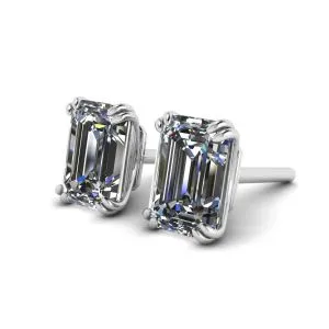 Ohrstecker mit Diamanten im Smaragdschliff - Foto 1