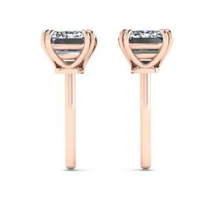 Ohrstecker mit Diamanten im Smaragdschliff, Roségold - Foto 2