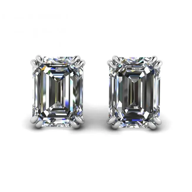 Ohrstecker mit Diamanten im Smaragdschliff